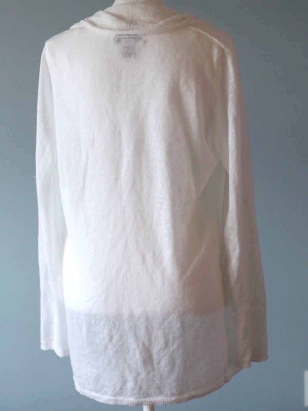 Rachel Zoe 100% Linen Open Front Cardigan lightweight semi-sheer longline Small - Picture 2 of 8